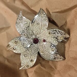 Vintage Signed Dodds Flower Brooch Pin